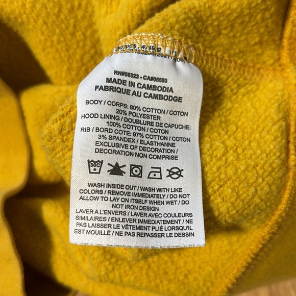 Nike Fleece Yellow Ochre/University Red Pullover Hoodie Sweatshirt - DR0105-752 - Picture 6 of 8